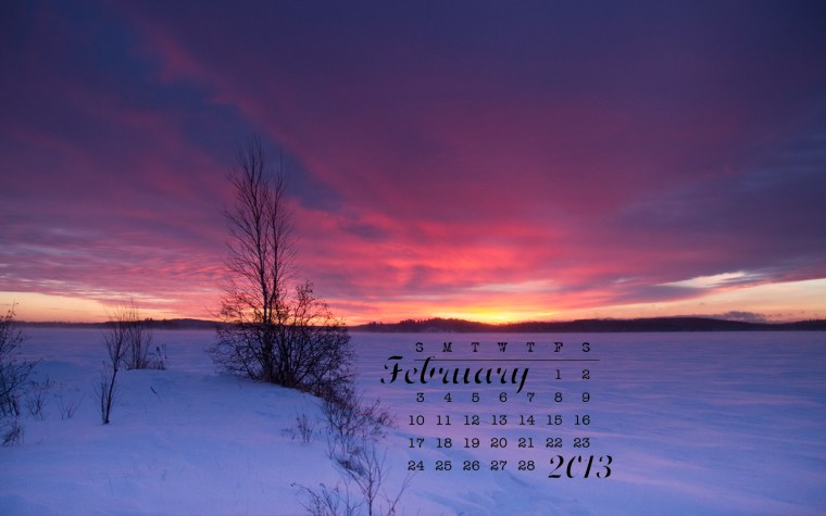 free desktop calendar february 2013