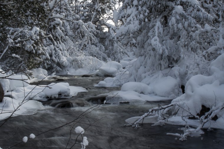 sandbar creek in snow