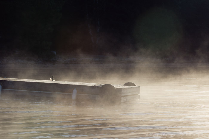 fall mist at dock