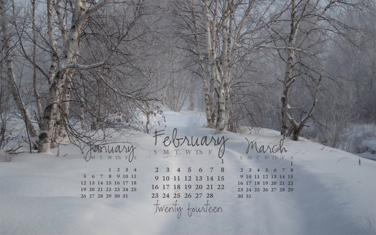 free desktop calendar February 2014_1440x900