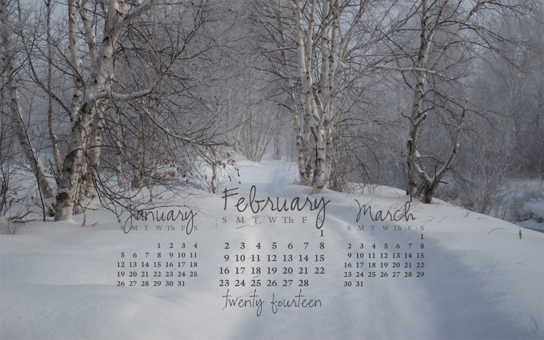 free desktop calendar February 2014_1440x900